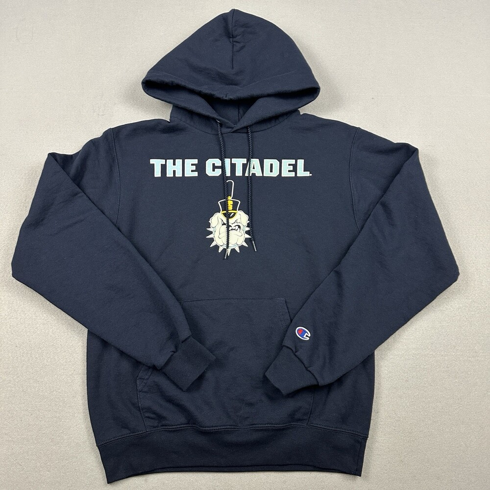 The Citadel Bulldogs Sweatshirt Men Small Blue Champion NCAA Pullover Hoodie S